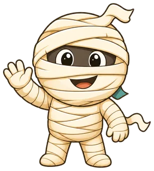 Friendly mummy mascot